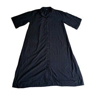 Elegant Black Button-Down Dress